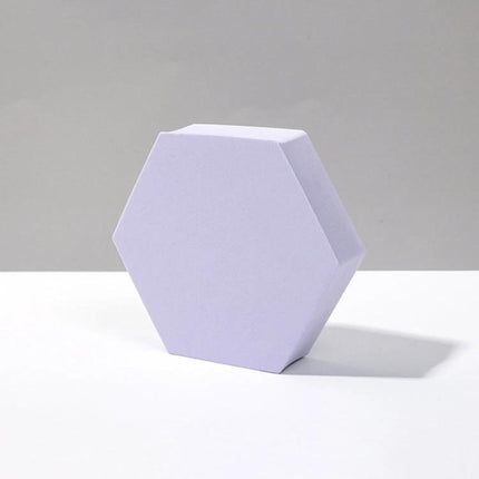Geometric White Cube Photo Props Set for Photography Sessions - polymer foam hexagonal cube prop for clean product photography setups