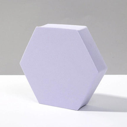 Geometric White Cube Photo Props Set for Photography Sessions - polymer foam hexagon prop for jewelry and cosmetic product photography