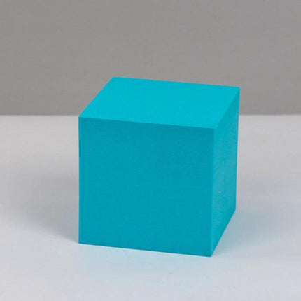 Geometric Photo Props Set in Various Sizes and Colors - turquoise polymer foam cube prop for product photography