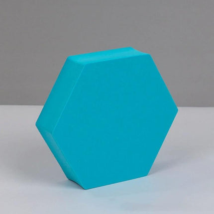 Geometric Photo Props Set in Various Sizes and Colors — turquoise hexagon foam prop for product photography, polymer foam stable surface