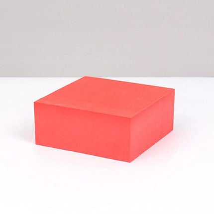 Geometric Photo Props Set in Various Sizes and Colors — red polymer foam cube prop for product photography setups