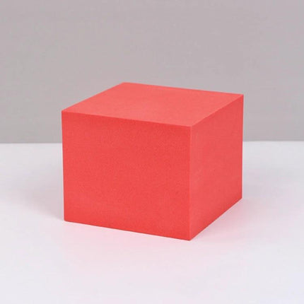 Geometric Photo Props Set in Various Sizes and Colors - red polymer foam cube prop for product photography