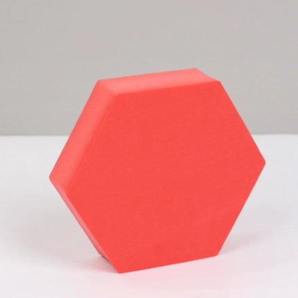 Geometric Photo Props Set in Various Sizes and Colors – red polymer foam hexagon prop for product photography