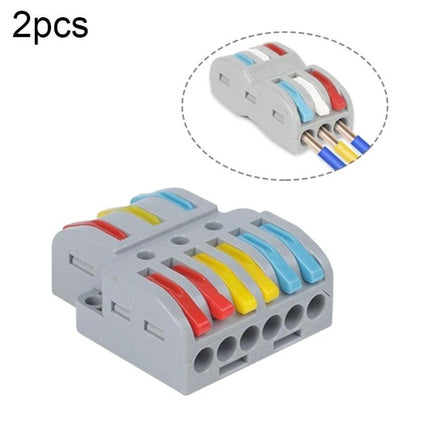 Colorful Quick Line Wire Terminal for Versatile Connections - compact PA nylon connector with red blue yellow levers for multi and single-strand wires