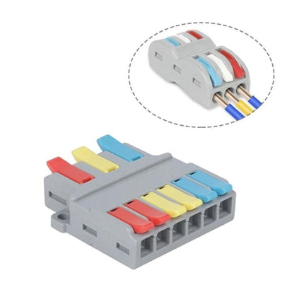 Colorful Quick Line Wire Terminal for Versatile Connections - compact PA nylon multi-wire connector with red yellow blue levers for secure wiring