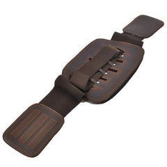 Lumbar Support Leather Belt with Steel Plate Fixation & Thermal Pad