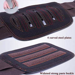 Lumbar Support Leather Belt with Steel Plate Fixation & Thermal Pad