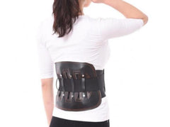 Lumbar Support Leather Belt with Steel Plate Fixation & Thermal Pad