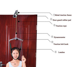 Cervical Spine Traction Device - Door-Hanging Home Stretcher for Neck Relief