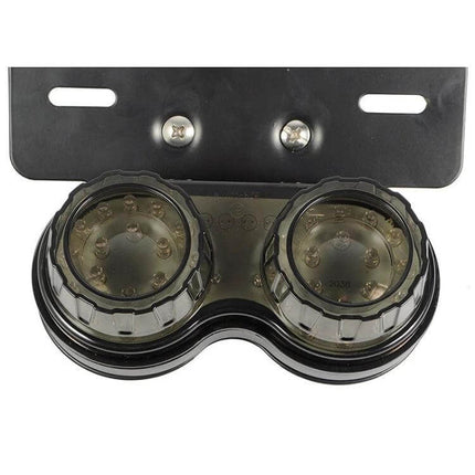 Motorcycle LED Integrated Tail Light With Brake And License Plate mounted dual LED lenses and license plate bracket