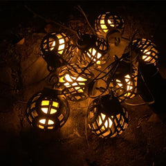 Solar Flickering Flame String Lights - Outdoor Waterproof Solar Decor