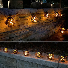 Solar Flickering Flame String Lights - Outdoor Waterproof Solar Decor