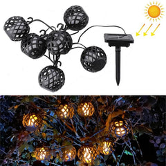 Cadena de luces solares con forma de bola de llama para exteriores, resistente al agua IP44