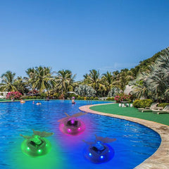 Luz solar flotante para piscina, luz RGB para piscina, villa al aire libre, luz para césped y jardín