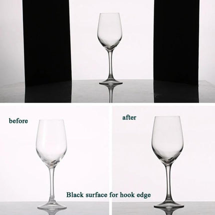 A3 Reflective Light Diffuser Board for Photography Lighting showing wine glass with softened shadows and improved contrast