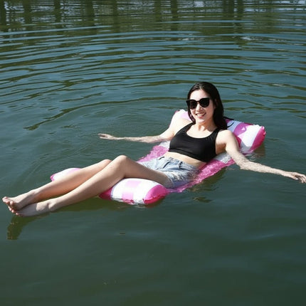 PVC Inflatable Floating Hammock 120 x 70 cm Mesh Striped | Syndmart
