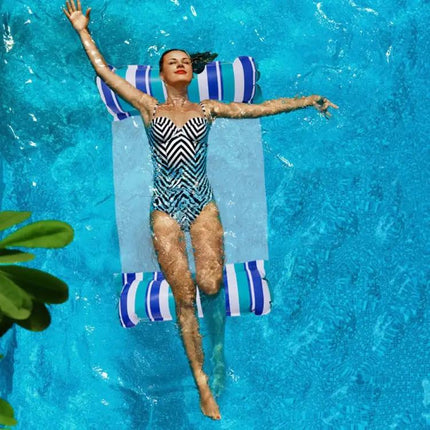 PVC Inflatable Floating Hammock 120 x 70 cm Mesh Striped | Syndmart