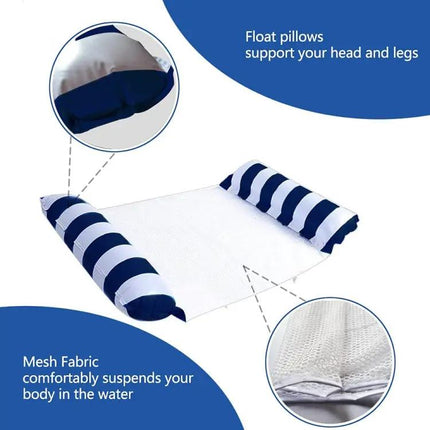 PVC Inflatable Floating Hammock 120 x 70 cm Mesh Striped | Syndmart