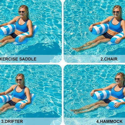 PVC Inflatable Floating Hammock 120 x 70 cm Mesh Striped | Syndmart