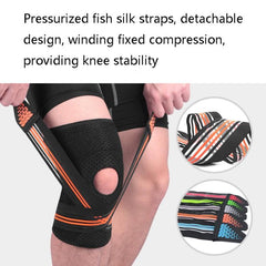 Knee Support Compression Brace with Spring Stabilizers for Sports Activities - Adjustable Size