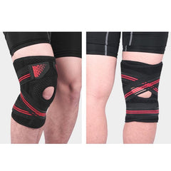 Knee Support Compression Brace with Spring Stabilizers for Sports Activities - Adjustable Size