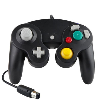 A Wired Controller for Casual Nintendo Wii Gaming at Home - black wired gamepad with joystick, D-pad and colored buttons