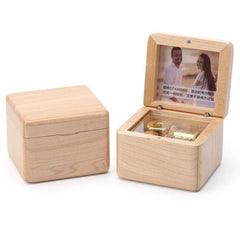 Elegant Wooden Music Box with Photo Frame - Perfect Valentine's Day Keepsake