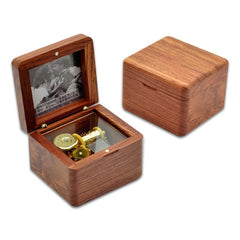 Elegant Wooden Music Box with Photo Frame - Perfect Valentine's Day Keepsake