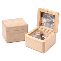 Elegant Wooden Music Box with Photo Frame - Perfect Valentine's Day Keepsake