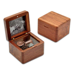 Elegant Wooden Music Box with Photo Frame - Perfect Valentine's Day Keepsake