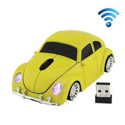 Wireless Car-Shaped Mouse for Everyday Computer Navigation in Multiple Colors - yellow novelty wireless car mouse for kids and casual use