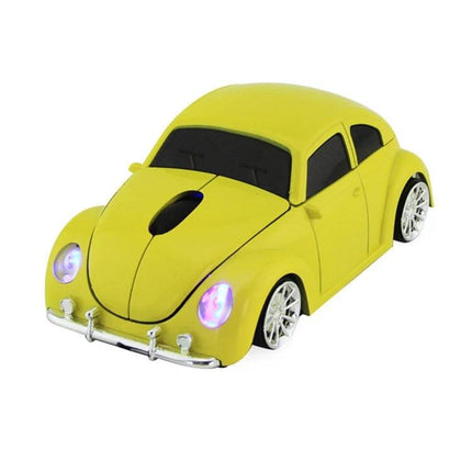 Wireless Car-Shaped Mouse for Everyday Computer Navigation in Multiple Colors — bright yellow playful wireless car mouse for kids and daily use