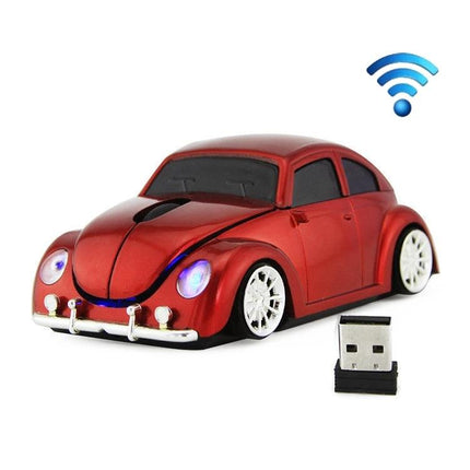Wireless Car-Shaped Mouse for Everyday Computer Navigation in Multiple Colors - red wireless car-shaped mouse with USB receiver
