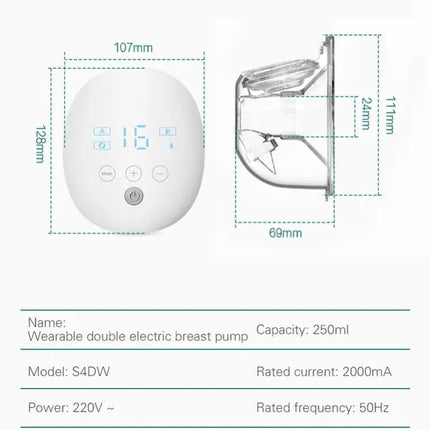 Wearable Automatic Breastfeeding Pump for Hands-Free Use, Gray