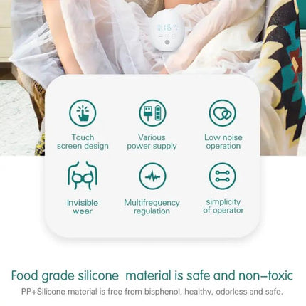 Wearable Automatic Breastfeeding Pump for Hands-Free Use, Gray