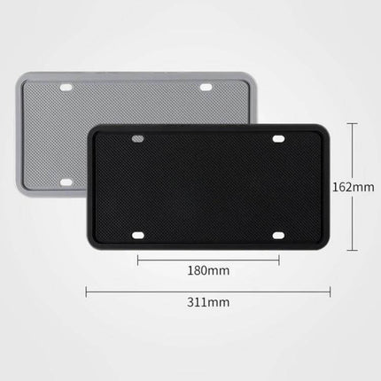 Waterproof Silicone License Plate Frames for Car Protection, 2 Sets black and gray silicone frames with dimensions 311x162mm
