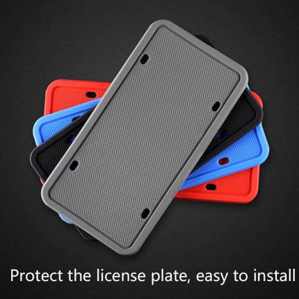 Waterproof Silicone License Plate Frames for Car Protection, 2 Sets - stack of colored flexible silicone frames protecting plates