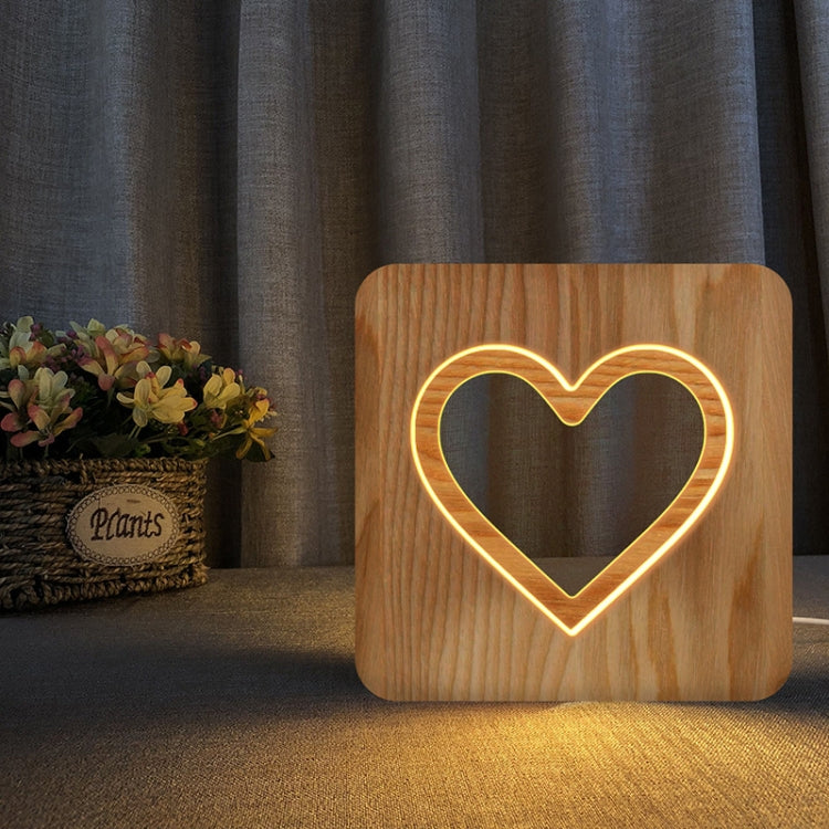 FS-T2158W Romantic Valentine Birthday Gift Wooden Night Light Home Decoration Decoration, Valentine