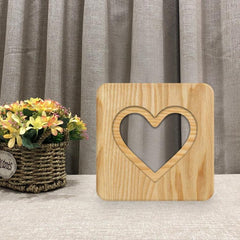 Romantic LED Wooden Night Light for Valentine's and Birthday Home Decoration