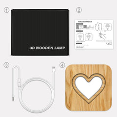 Romantic LED Wooden Night Light for Valentine's and Birthday Home Decoration