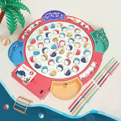 Educational Magnetic Fishing Game for Kids - Musical Rotating Fishing Plate Toy