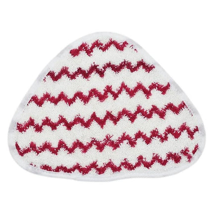 Replacement Microfiber Cleaning Cloths for Vileda and O-Cedar Steam Mops - triangular white microfiber pad with red zigzag scrubbing stripes