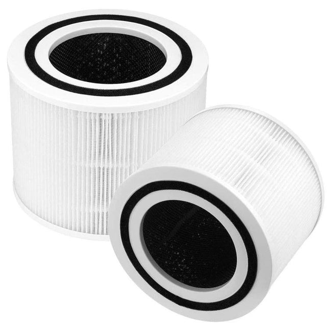 Levoit Replacement Filter for Core 300 Air Purification - white cylindrical HEPA filter pair for living room and bedroom air purifiers