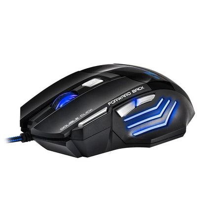 IMICE Ergonomic Wired Gaming Mouse with Breathing Light - black USB gaming mouse with blue breathing LED and ergonomic design