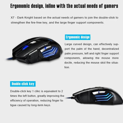 IMICE Ergonomic Wired Gaming Mouse with Breathing Light black USB wired gaming mouse with blue breathing light ergonomic design adjustable DPI