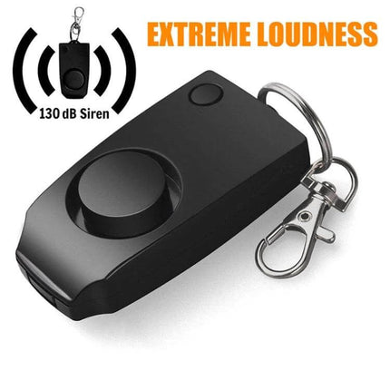 Personal Safety Alarm for Women, Children, and Elderly — compact black ABS 120dB keychain alarm with clip for quick emergency signaling