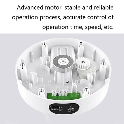 USB Rotating Turntable for Product Photography and Displays, 12cm - close-up of internal motor and gears showing smooth motor and durable plastic platform