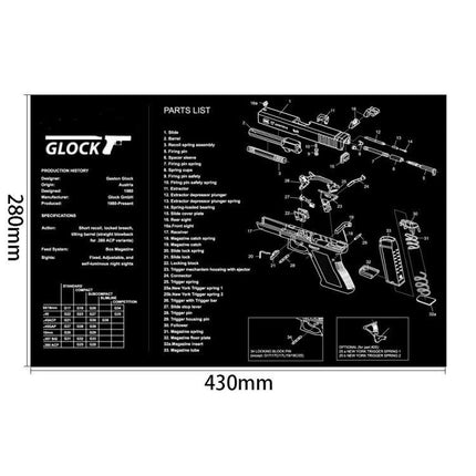 Non-Slip Single-Sided Mouse Pads for Office and Gaming, Set of 2 black rubber cloth mouse pad set shown on desk with parts diagram