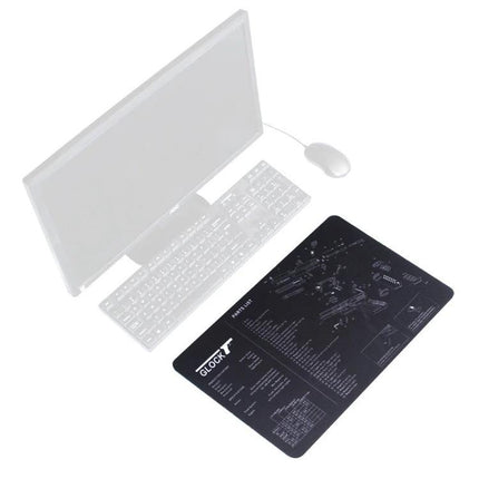Non-Slip Mouse Pad Set of 2 for Office and Gaming Use - black rubber-base cloth surface for precise control at desk and gaming