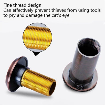 Wide-Angle HD Glass Security Door Viewer for Everyday Home Protection - close-up of fine threaded zinc alloy tube and HD glass viewer components